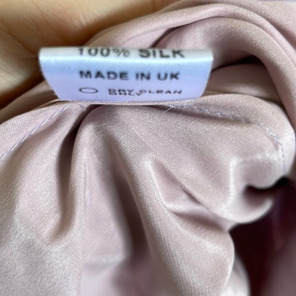 Soler Pia Gathered Tier Maxi Dress Women’s Size Medium 100% Silk Pink Purple - Picture 11 of 11